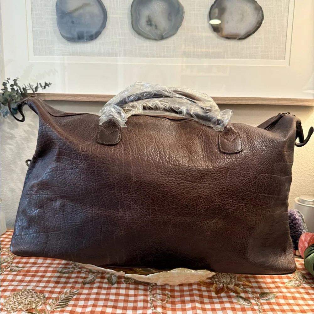 NEW Moor and Giles Benedict Weekend Bag in Titan Milled Brown - Picture 7 of 16